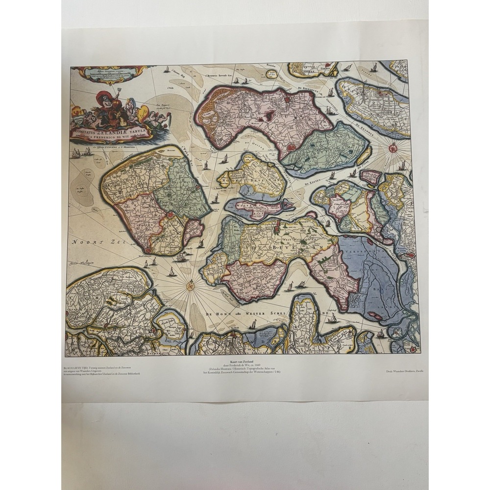 Antique Map of Zeeland, the Netherlands